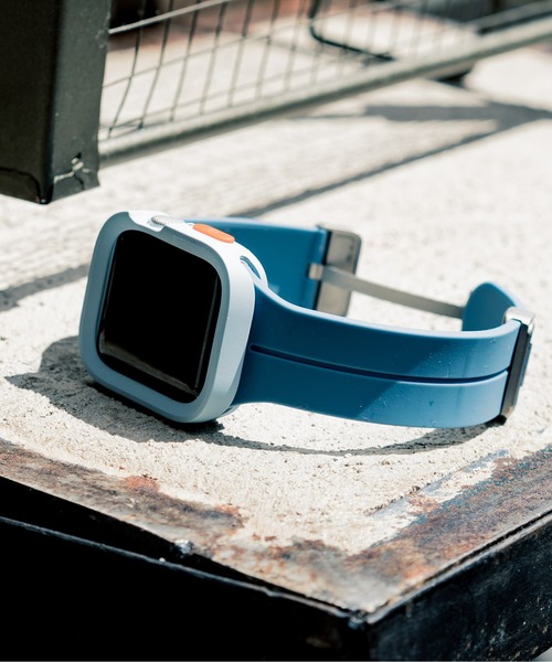 zandy（ズィーアンドワイ）の「zandy ズィーアンドワイ Apple Watch ケース＆ベルトセット マットタイプ【スクエアソフトフレーム】 アップルウォッチカバー& シリコンループバンド /// set2（デジタル腕時計・メンズ・ブラック×グレー/ピンク/グリーン/グレイッシュブルー/ホワイト×シルバー/オレンジ/ネイビー/シルバー×ブラック/ブルーグレー/シルバー×ブルー/ミント/オレンジ系その他・S/M）」の7枚目の写真