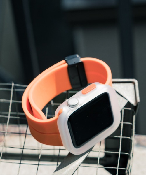 zandy ズィーアンドワイ Apple Watch ケース&ベルトセット マットタイプ【スクエアソフトフレーム】 アップルウォッチカバー& シリコンループバンド // set2(デジタル腕時計)|zandy(ズィーアンドワイ)