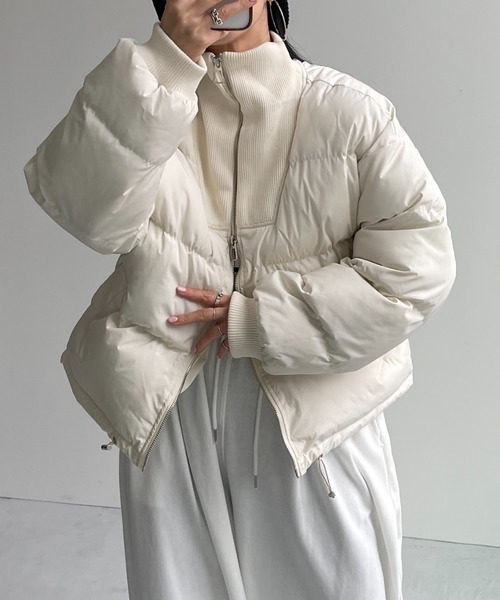 完売品wee9s ジップハイネックフェイクダウンコート　タグ付き新品未使用 セール】zip high neck fake down coat / ジップハイネック