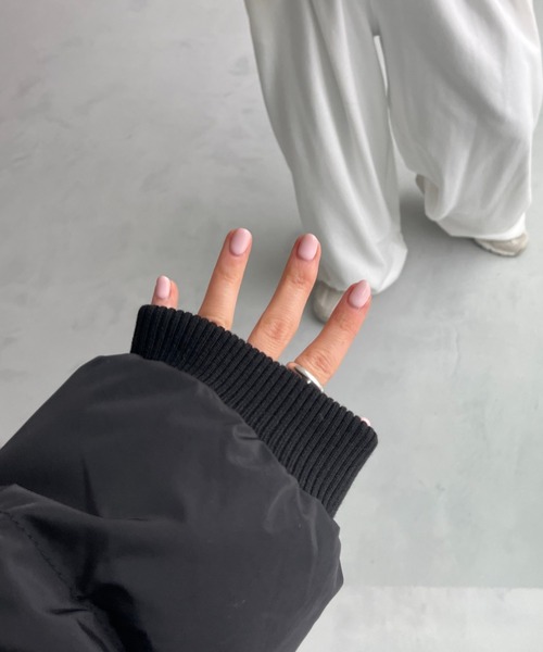 wee9s（ウィークス）の「zip high neck fake down coat / ジップハイネックフェイクダウンコート（ダウンジャケット/コート・レディース・アイボリー/ブラック/ベージュ・FREE）」の10枚目の写真