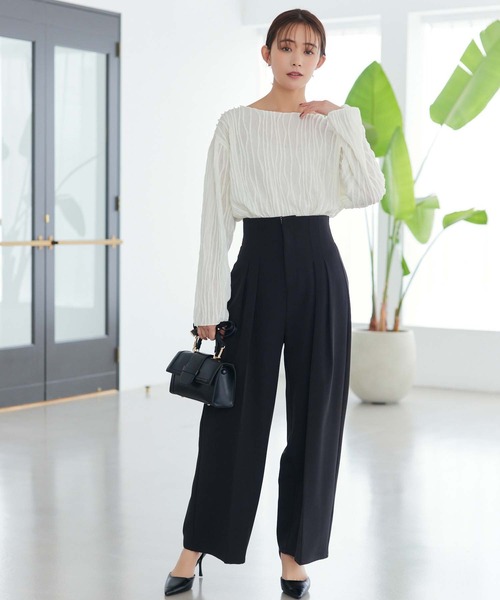 fifth（フィフス）の「ウェーブジャガードトップス（Tシャツ/カットソー・レディース・ホワイト/ブラック・M）」の4枚目の写真