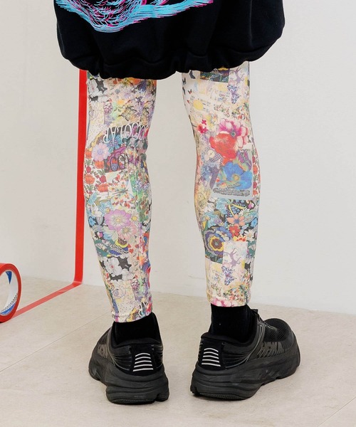ScoLar(スカラー)の「133749:スカラーちゃんor花柄パッチワーク 吸湿発熱レギンス(レギンス/スパッツ・レディース・オートミール/ベージュ・M)」の6枚目の写真