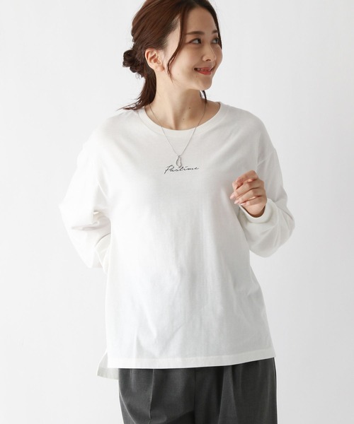 GLOBAL WORK（グローバルワーク）の「ヘビロッTEEプリント長袖/975604（Tシャツ/カットソー・レディース・杢グレー/スミクロ/ホワイト系その他3/ホワイト系その他4/ホワイト系その他5/ホワイト系その他6・MEDIUM/LARGE）」の2枚目の写真