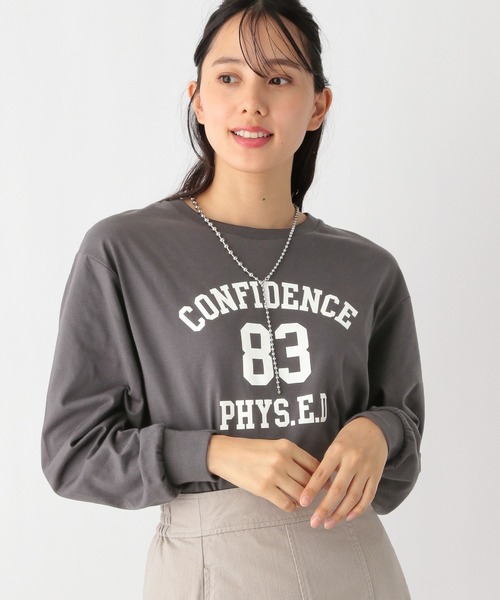 GLOBAL WORK（グローバルワーク）の「ヘビロッTEEプリント長袖/975604（Tシャツ/カットソー・レディース・杢グレー/スミクロ/ホワイト系その他3/ホワイト系その他4/ホワイト系その他5/ホワイト系その他6・MEDIUM/LARGE）」の13枚目の写真