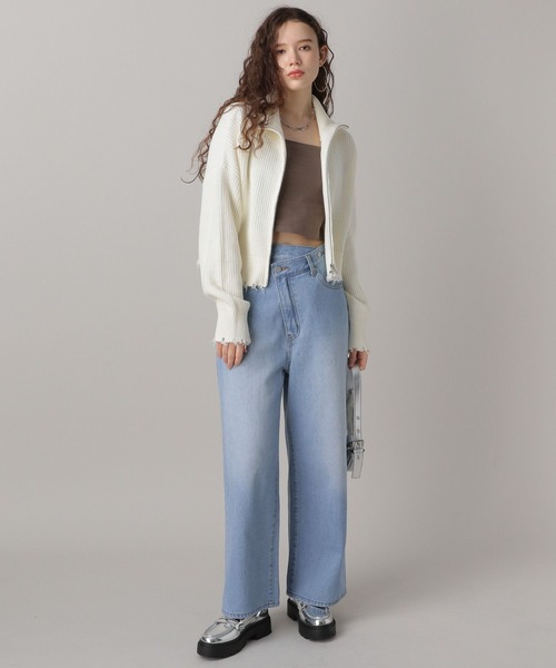 FOREVER 21（フォーエバー トゥエンティーワン）の「【2024SS】クロスウェストワイドデニム（デニムパンツ・レディース・ブラック/ブルー・SMALL/MEDIUM）」の21枚目の写真