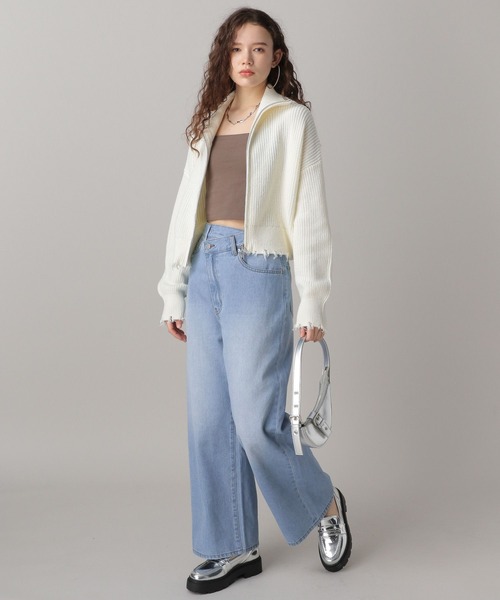 FOREVER 21（フォーエバー トゥエンティーワン）の「【2024SS】クロスウェストワイドデニム（デニムパンツ・レディース・ブラック/ブルー・SMALL/MEDIUM）」の20枚目の写真