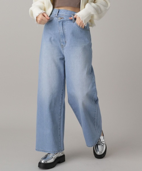 FOREVER 21（フォーエバー トゥエンティーワン）の「【2024SS】クロスウェストワイドデニム（デニムパンツ・レディース・ブラック/ブルー・SMALL/MEDIUM）」の22枚目の写真