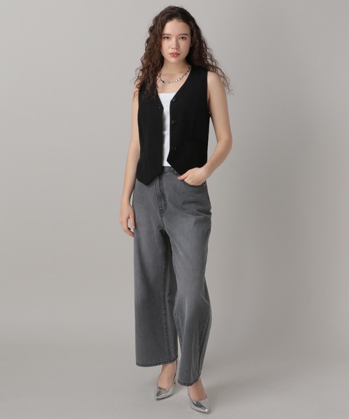 FOREVER 21（フォーエバー トゥエンティーワン）の「【2024SS】クロスウェストワイドデニム（デニムパンツ・レディース・ブラック/ブルー・SMALL/MEDIUM）」の15枚目の写真