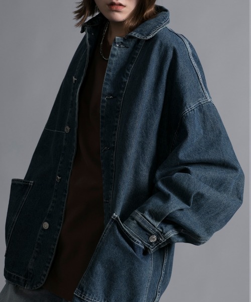 aimoha(アイモハ)の「【aimoha neo】VINTAGE PROCESSED LOOSE FIT JACKET(シャツ/ブラウス・メンズ・ダークグレー/ネイビー・XX-LARGE/XXX-LARGE/XXXX-LARGE/XXXXX-LARGE)」の2枚目の写真