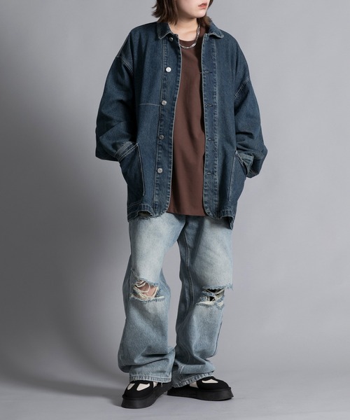 aimoha(アイモハ)の「【aimoha neo】VINTAGE PROCESSED LOOSE FIT JACKET(シャツ/ブラウス・メンズ・ダークグレー/ネイビー・XX-LARGE/XXX-LARGE/XXXX-LARGE/XXXXX-LARGE)」の16枚目の写真