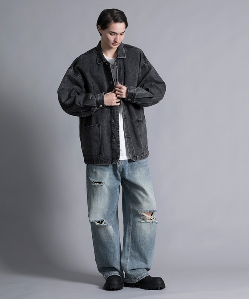 aimoha(アイモハ)の「【aimoha neo】VINTAGE PROCESSED LOOSE FIT JACKET(シャツ/ブラウス・メンズ・ダークグレー/ネイビー・XX-LARGE/XXX-LARGE/XXXX-LARGE/XXXXX-LARGE)」の5枚目の写真