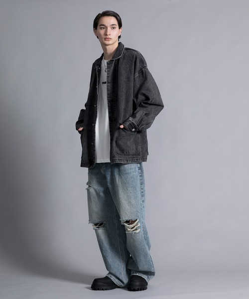 aimoha(アイモハ)の「【aimoha neo】VINTAGE PROCESSED LOOSE FIT JACKET(シャツ/ブラウス・メンズ・ダークグレー/ネイビー・XX-LARGE/XXX-LARGE/XXXX-LARGE/XXXXX-LARGE)」の6枚目の写真
