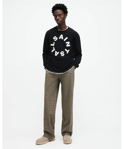 ALLSAINTS（オールセインツ）の「TIAGO CIRCULAR LOGO BRUSHED CREW JUMPER | TIAGO サーキュラー ロゴ ブラッシュド クルー ニット・セーター（ニット/セーター・メンズ・ブラック・S/M/L/XS）」の3枚目の写真