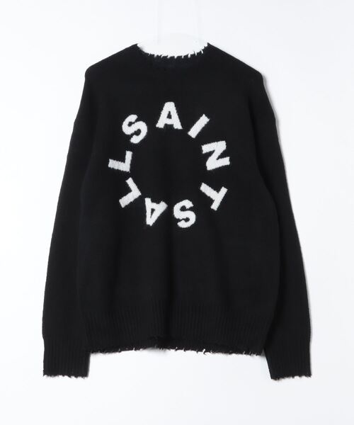 ALLSAINTS（オールセインツ）の「TIAGO CIRCULAR LOGO BRUSHED CREW JUMPER | TIAGO サーキュラー ロゴ ブラッシュド クルー ニット・セーター（ニット/セーター・メンズ・ブラック・S/M/L/XS）」の6枚目の写真