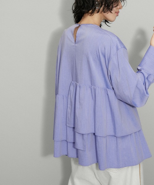 ADAM ET ROPE'（アダムエロペ）の「【WEB限定】ランダムペプラムチュニック（シャツ/ブラウス・レディース・ブラック/ホワイト/ブルー系その他4・FREE）」の9枚目の写真