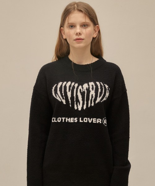 LUVISTRUE(ラヴイズトゥルー)の「PO HEART KNIT(ニット/セーター・レディース・スカイブルー/アイボリー/ブラック・FREE)」の3枚目の写真
