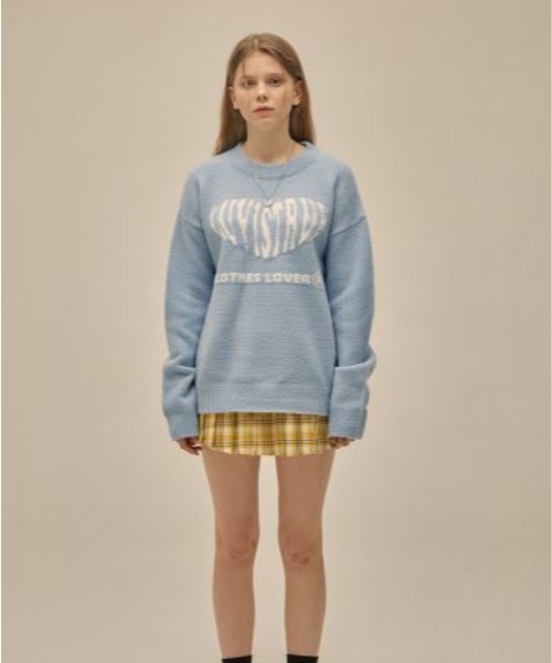 LUVISTRUE(ラヴイズトゥルー)の「PO HEART KNIT(ニット/セーター・レディース・スカイブルー/アイボリー/ブラック・FREE)」の4枚目の写真