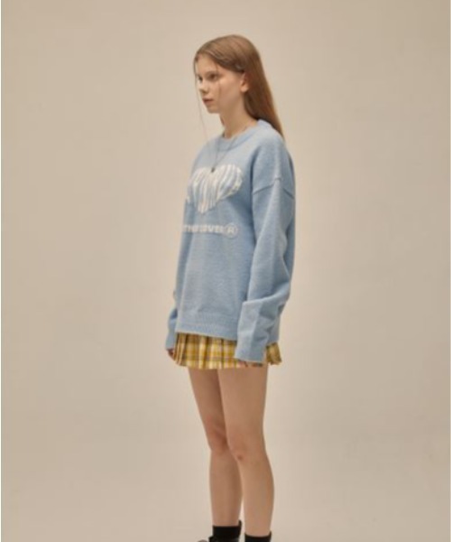 LUVISTRUE(ラヴイズトゥルー)の「PO HEART KNIT(ニット/セーター・レディース・スカイブルー/アイボリー/ブラック・FREE)」の5枚目の写真