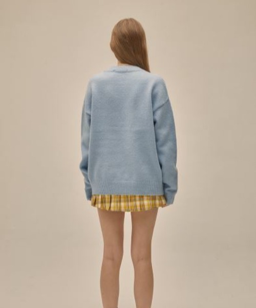 LUVISTRUE(ラヴイズトゥルー)の「PO HEART KNIT(ニット/セーター・レディース・スカイブルー/アイボリー/ブラック・FREE)」の6枚目の写真