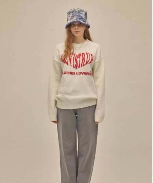 LUVISTRUE(ラヴイズトゥルー)の「PO HEART KNIT(ニット/セーター・レディース・スカイブルー/アイボリー/ブラック・FREE)」の10枚目の写真