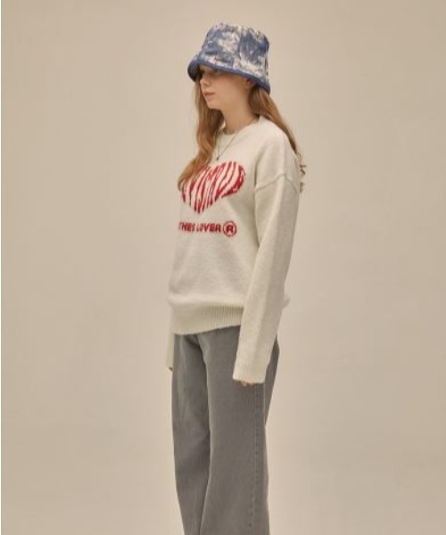 LUVISTRUE(ラヴイズトゥルー)の「PO HEART KNIT(ニット/セーター・レディース・スカイブルー/アイボリー/ブラック・FREE)」の11枚目の写真