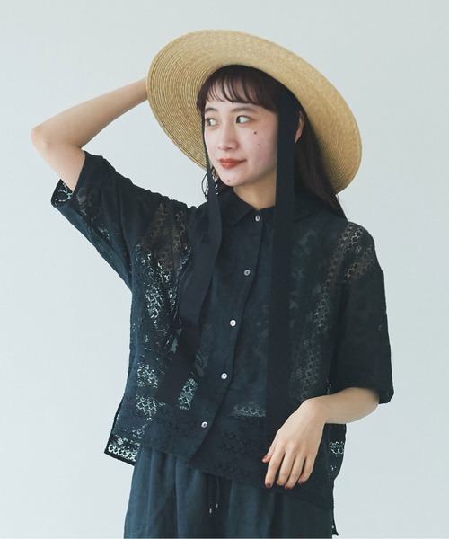 yuni パッチワークレース　半袖シャツ yuni ユニ パッチワークレース半袖シャツ(24SS) | T.T. GARRET