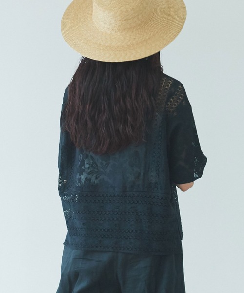 yuni パッチワークレース半袖シャツ yuni（ユニ ）の「パッチワークレース 半袖シャツ 1701BL023241