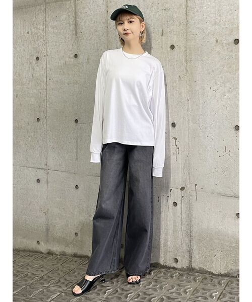 MURUA（ムルーア）の「GROW FLOWER ロンT（Tシャツ/カットソー・レディース・ブラック/ホワイト・FREE）」の8枚目の写真