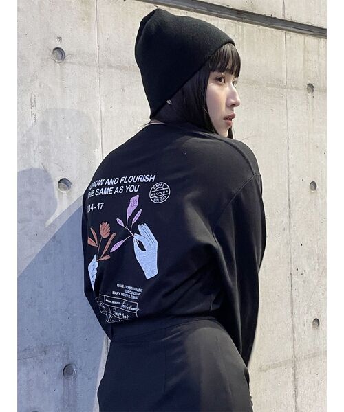 MURUA（ムルーア）の「GROW FLOWER ロンT（Tシャツ/カットソー・レディース・ブラック/ホワイト・FREE）」の11枚目の写真