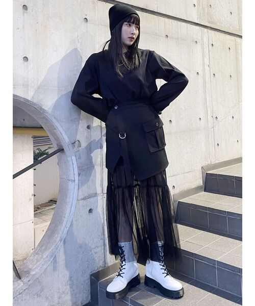 MURUA（ムルーア）の「GROW FLOWER ロンT（Tシャツ/カットソー・レディース・ブラック/ホワイト・FREE）」の13枚目の写真