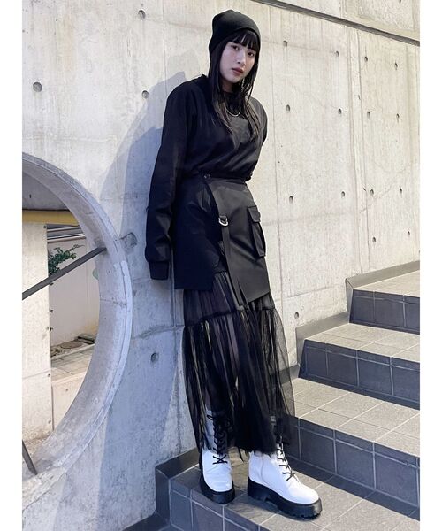 MURUA（ムルーア）の「GROW FLOWER ロンT（Tシャツ/カットソー・レディース・ブラック/ホワイト・FREE）」の12枚目の写真