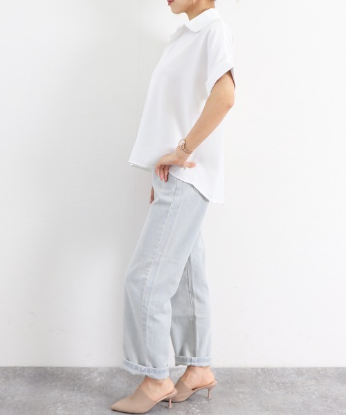 Miniministore(ミニミニストア)の「スキッパーシャツ シフォンシャツブラウス(シャツ/ブラウス・レディース・ホワイト/ライトベージュ・L/M)」の12枚目の写真