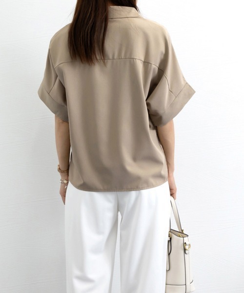 Miniministore(ミニミニストア)の「スキッパーシャツ シフォンシャツブラウス(シャツ/ブラウス・レディース・ホワイト/ライトベージュ・L/M)」の16枚目の写真