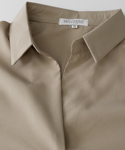 Miniministore(ミニミニストア)の「スキッパーシャツ シフォンシャツブラウス(シャツ/ブラウス・レディース・ホワイト/ライトベージュ・L/M)」の19枚目の写真