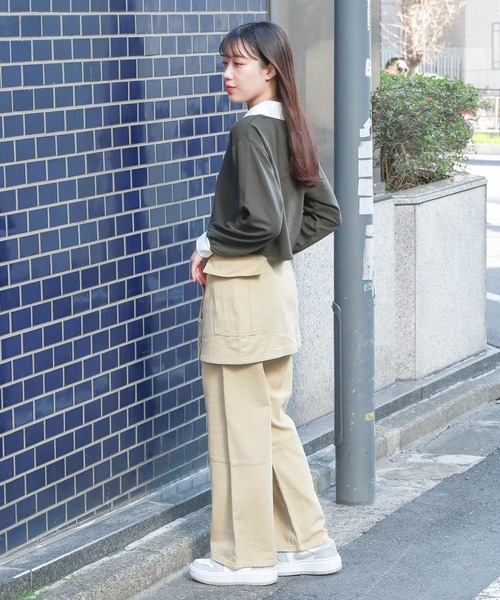 3.3 Field Trip （3.3フィールドトリップ）の「3.3 Field Trip／ハイショクロゴプルオーバー 2105722（スウェット・レディース・グリーン/チャコール・FREE）」の4枚目の写真