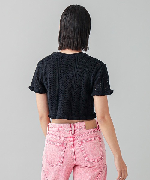 X-girl（エックスガール）の「BUTTERFLY CROCHET CARDIGAN（カーディガン/ボレロ・レディース・ブラック/オリーブ/ホワイト・ONE SIZE）」の6枚目の写真