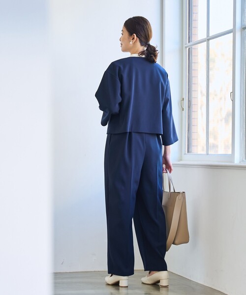 coen（コーエン）の「【RONEL】ダブルクロスノーカラーショートジャケット(セットアップ対応可能)（ノーカラージャケット・レディース・オフホワイト/ブラック/ネイビー・S/M）」の19枚目の写真