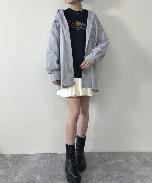 NICOLE CLUB（ニコル　クラブ）の「刺繍ワークシャツ（シャツ/ブラウス・レディース・ブラック/オフホワイト/ブルー・MEDIUM）」の19枚目の写真