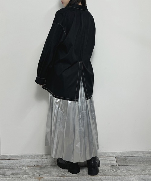 NICOLE CLUB（ニコル　クラブ）の「刺繍ワークシャツ（シャツ/ブラウス・レディース・ブラック/オフホワイト/ブルー・MEDIUM）」の21枚目の写真