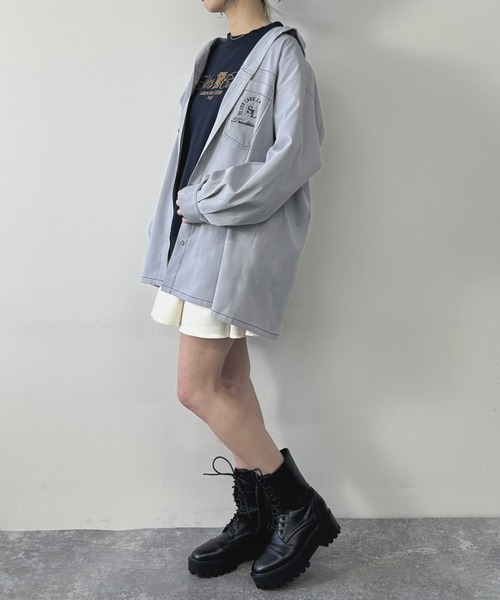 NICOLE CLUB（ニコル　クラブ）の「刺繍ワークシャツ（シャツ/ブラウス・レディース・ブラック/オフホワイト/ブルー・MEDIUM）」の22枚目の写真