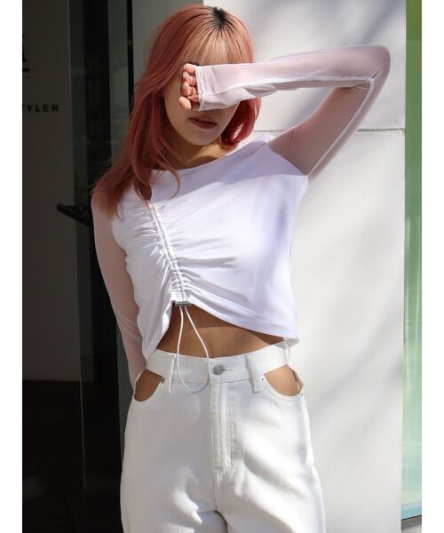 カットアウトシアートップス（Tシャツ/カットソー）｜EVRIS（エヴリス）