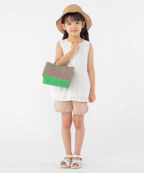 SHIPS（シップス）の「SHIPS KIDS:100～130cm / レース ペプラム ノースリーブ ブラウス（シャツ/ブラウス・キッズ・ライトブルー/ホワイト/サックスブルー・100/110/120/130）」の20枚目の写真