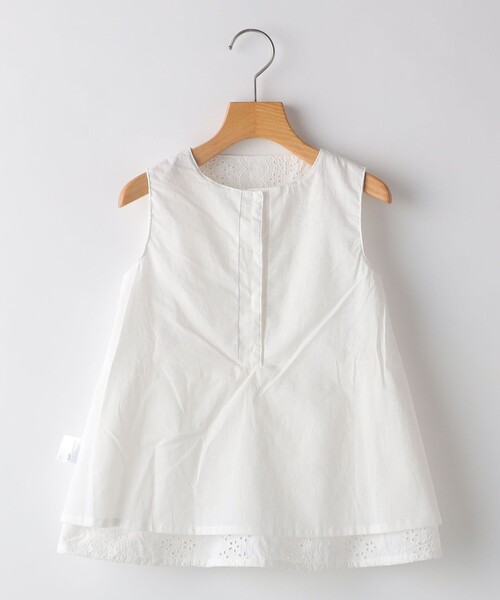SHIPS（シップス）の「SHIPS KIDS:100～130cm / レース ペプラム ノースリーブ ブラウス（シャツ/ブラウス・キッズ・ライトブルー/ホワイト/サックスブルー・100/110/120/130）」の10枚目の写真