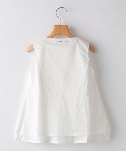SHIPS（シップス）の「SHIPS KIDS:100～130cm / レース ペプラム ノースリーブ ブラウス（シャツ/ブラウス・キッズ・ライトブルー/ホワイト/サックスブルー・100/110/120/130）」の11枚目の写真