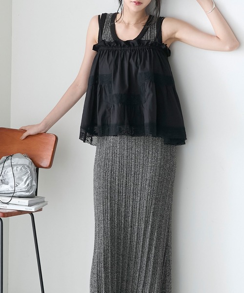 forksy.（フォルクシー）の「【forksy.】レース切り替えキャミソール