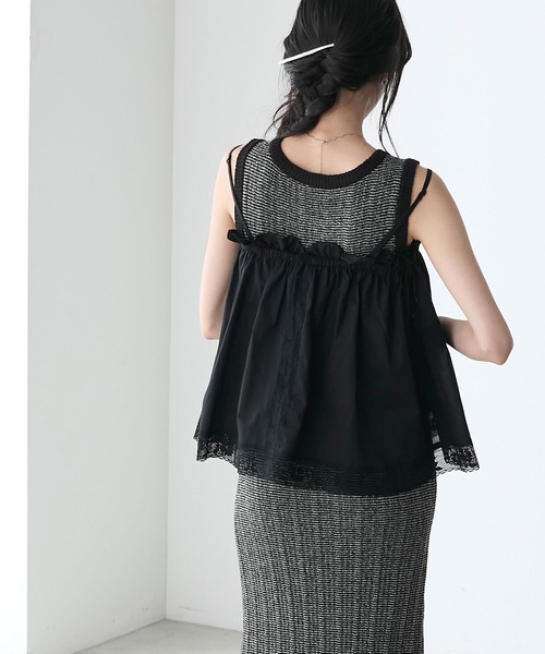 forksy.（フォルクシー）の「【forksy.】レース切り替えキャミソール