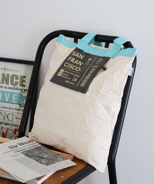 niko and...（ニコアンド）の「オリジナルパッカブルトートバッグ（トートバッグ・レディース・チャコール/オレンジ/グリーン/ナチュラル・0）」の2枚目の写真