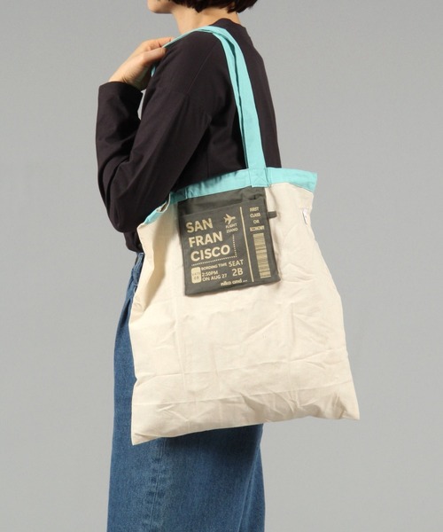 niko and...（ニコアンド）の「オリジナルパッカブルトートバッグ（トートバッグ・レディース・チャコール/オレンジ/グリーン/ナチュラル・0）」の5枚目の写真