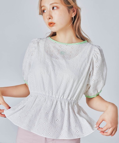 RUBY AND YOU(ルビーアンドユー)の「コットンカラーパイピングレースブラウス(シャツ/ブラウス・レディース・オフホワイト・FREE)」の5枚目の写真