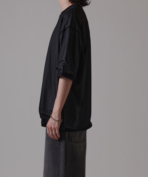 Lui's（ルイス）の「オーガンジーレイヤードTシャツ（Tシャツ/カットソー・メンズ・ブラック/ライトグレー・FREE）」の16枚目の写真